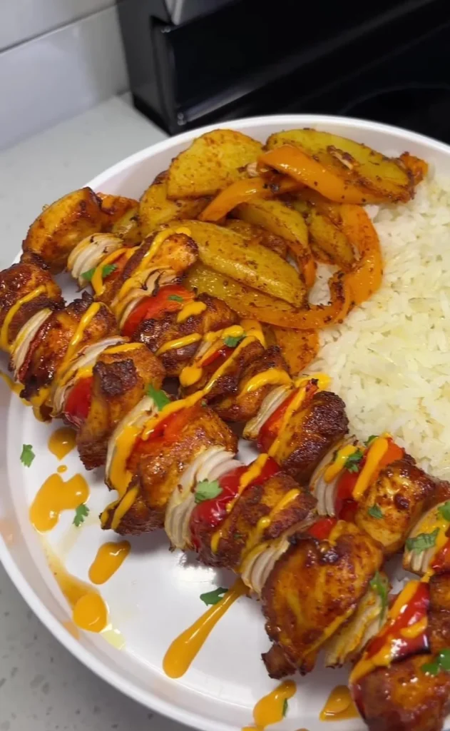 Mediterranean Chicken Skewers with Vegetables