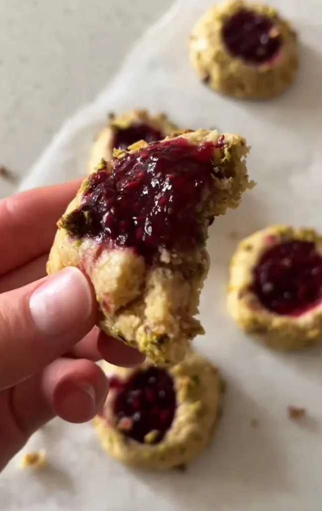 Raspberry Thumbprint Bridal Shower Cookies