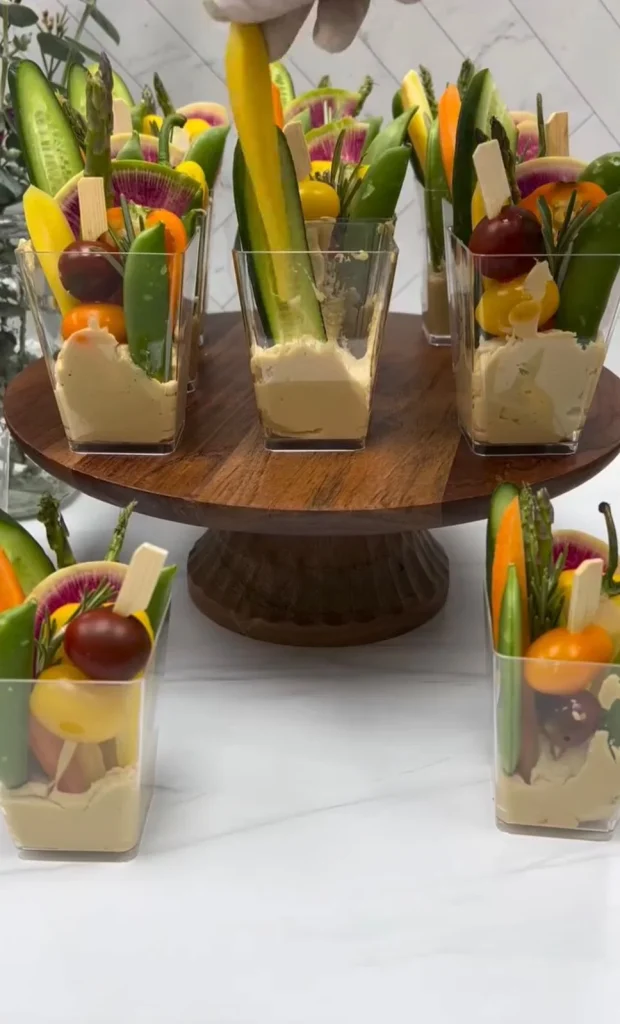 Rainbow Veggie Skewers with Hummus Dip