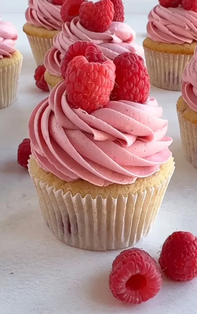 Raspberry Almond Cupcake