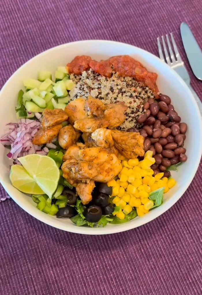 Chipotle Chicken Quinoa Taco Salad Bowl