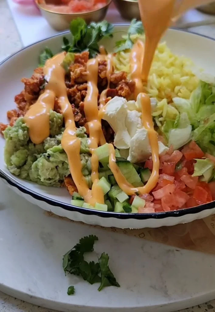 Crunchy Taco Salad Bowl with Baked Tortilla Strips