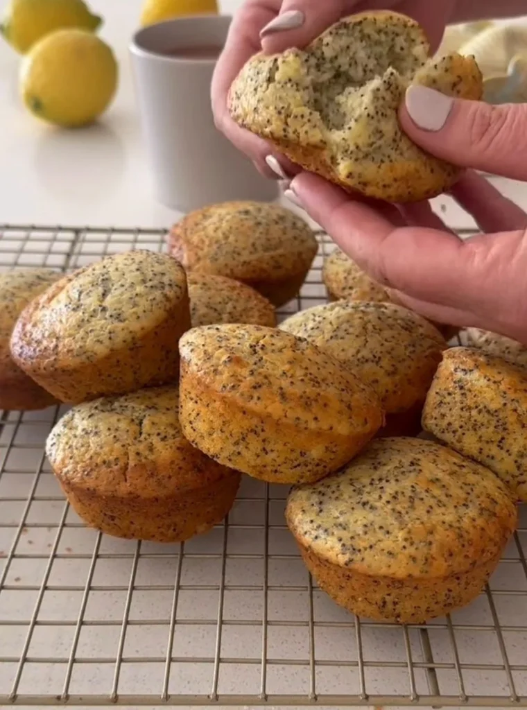 Lemon Poppy Seed Sourdough Muffins
