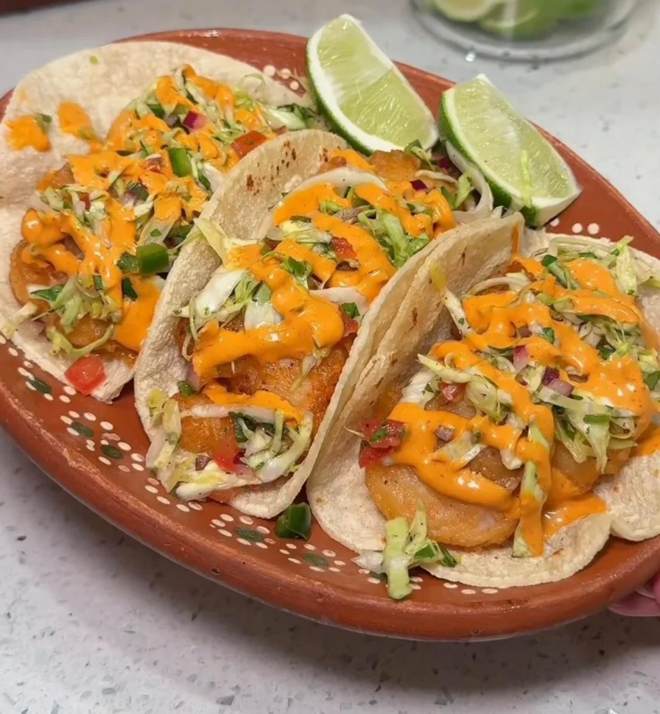 Shrimp Tacos with Avocado Crema