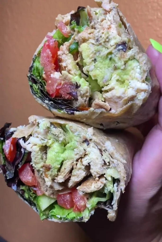 Greek Chicken and Hummus Wrap