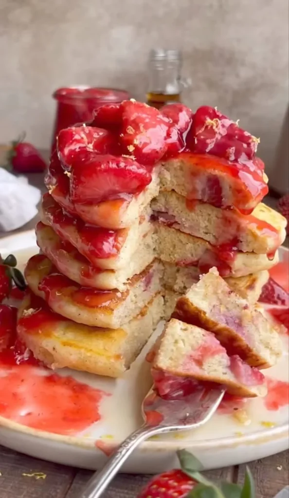 Strawberry Yogurt Pancake Bites