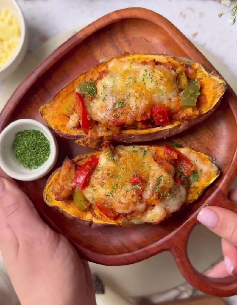 Air Fryer Stuffed Sweet Potatoes