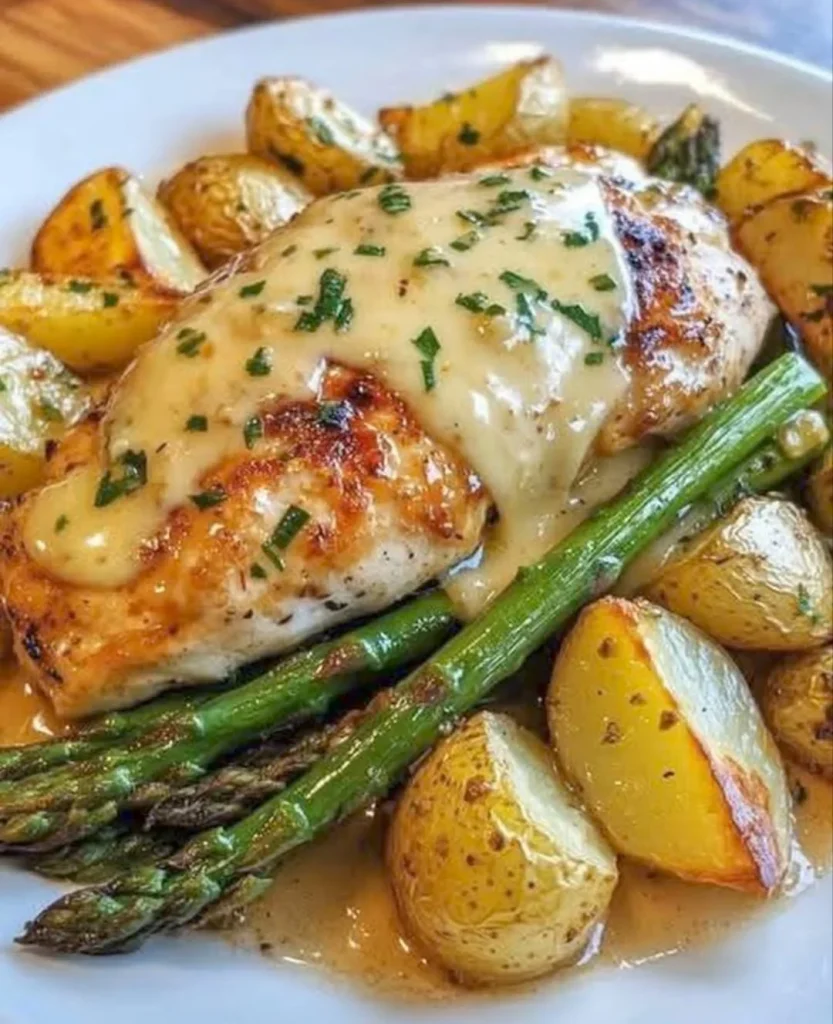 Garlic Butter Chicken with Asparagus