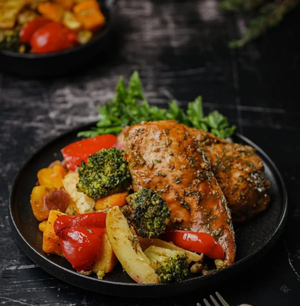 Balsamic Chicken with Roasted Vegetables