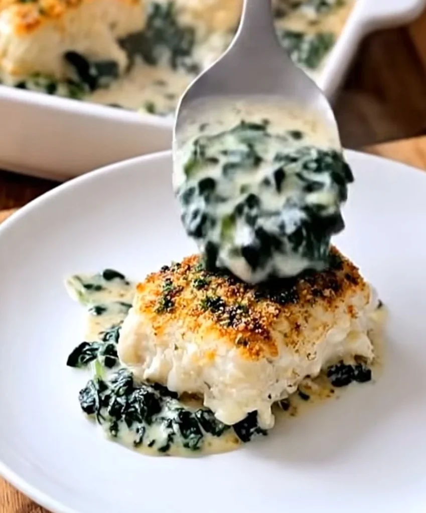 Baked Turmeric Cod with Spinach