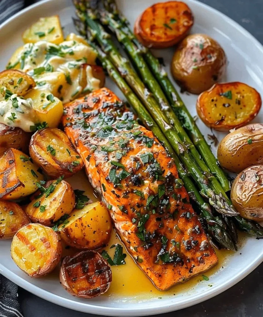Honey Garlic Glazed Salmon with Asparagus