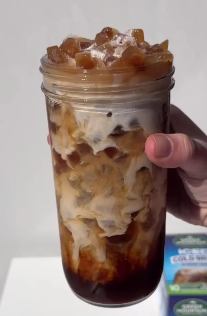 Iced Coffee with Almond Butter Swirl