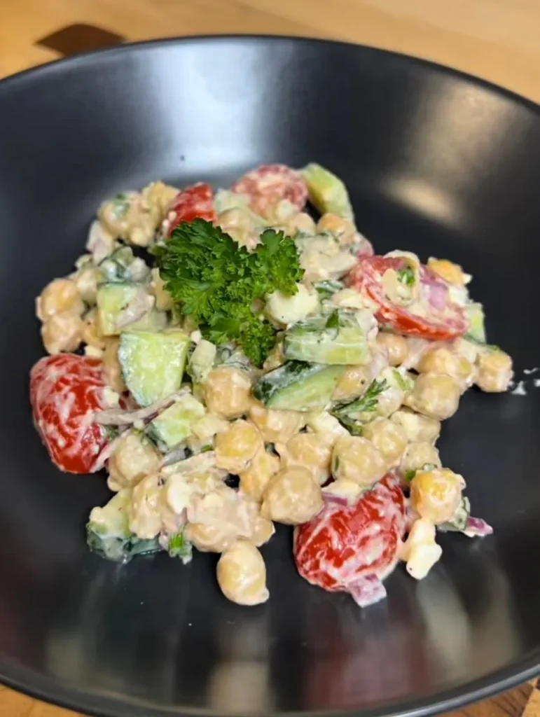 Fresh Chickpea Crunch Salad (Light but Filling)