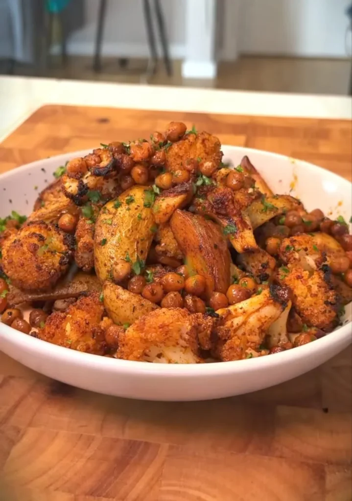 Spicy Roasted Chickpea and Veggie Bowl