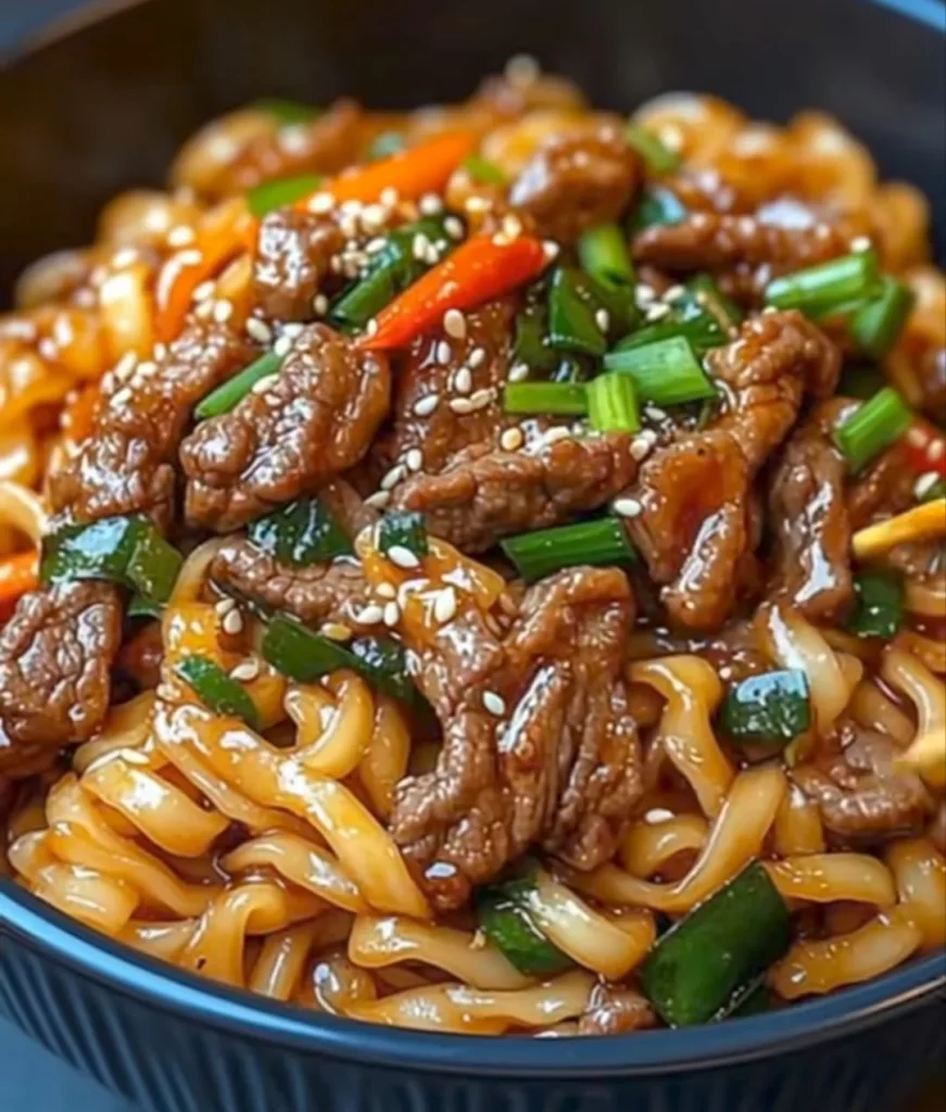 Spicy Asian Shaved Beef Noodles