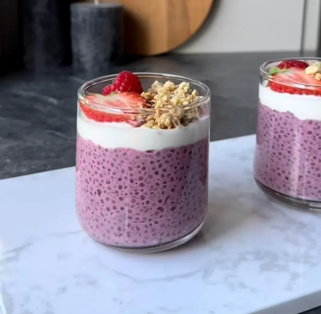 Strawberry Basil Chia Cups