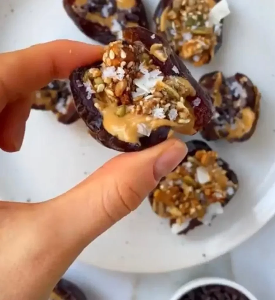 Light Peanut Butter Stuffed Dates
