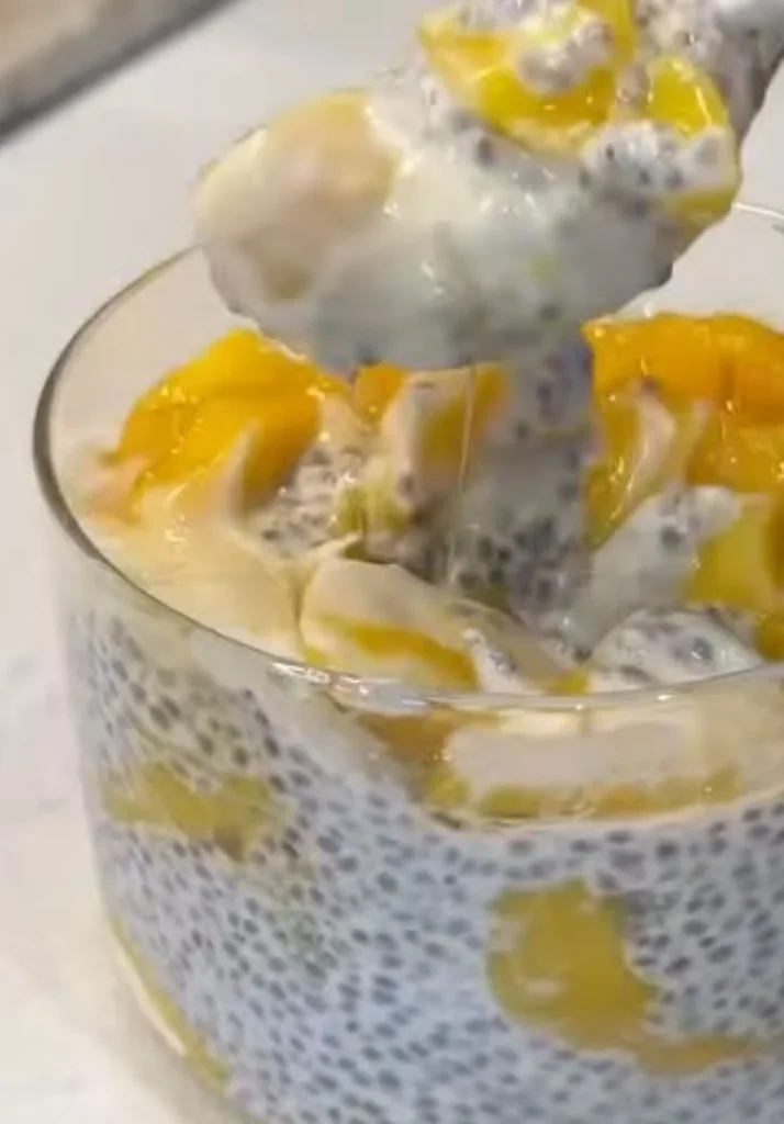 Mango Coconut Chia Glass