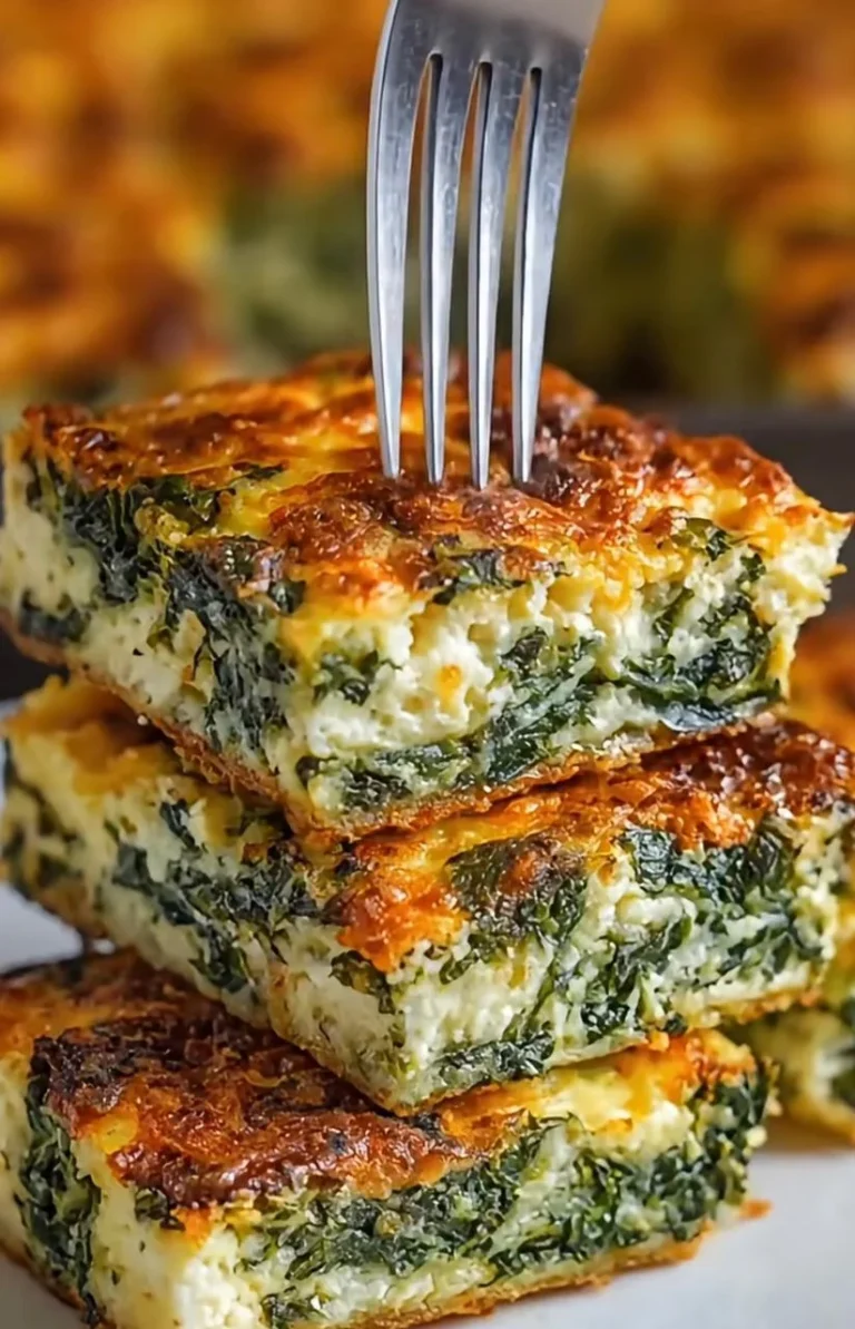 Spinach Mushroom Egg White Bake Squares