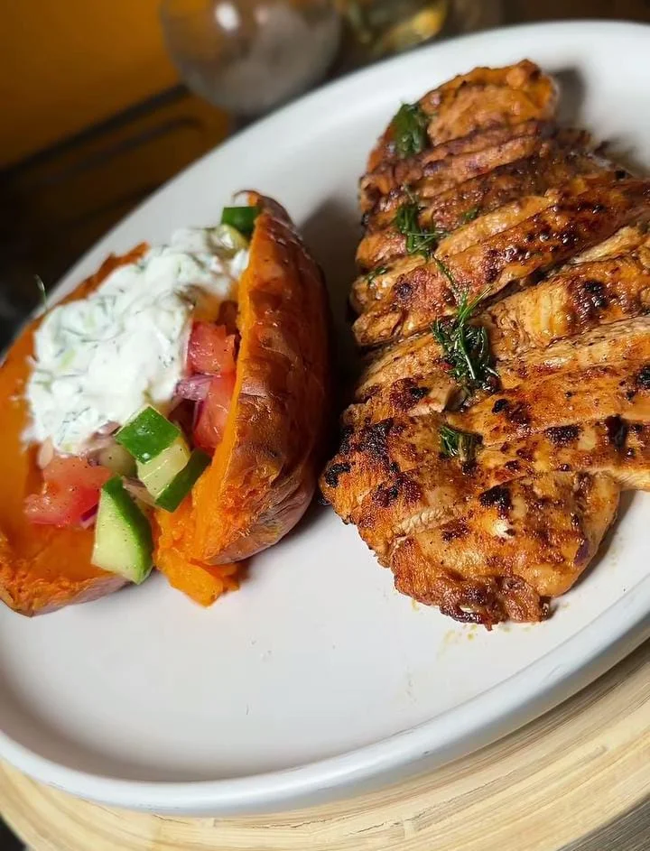Grilled Chicken Sweet Potato Balanced Plate