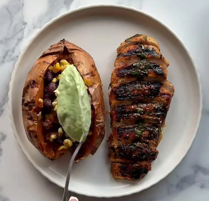 Grilled Chicken Sweet Potato Plate