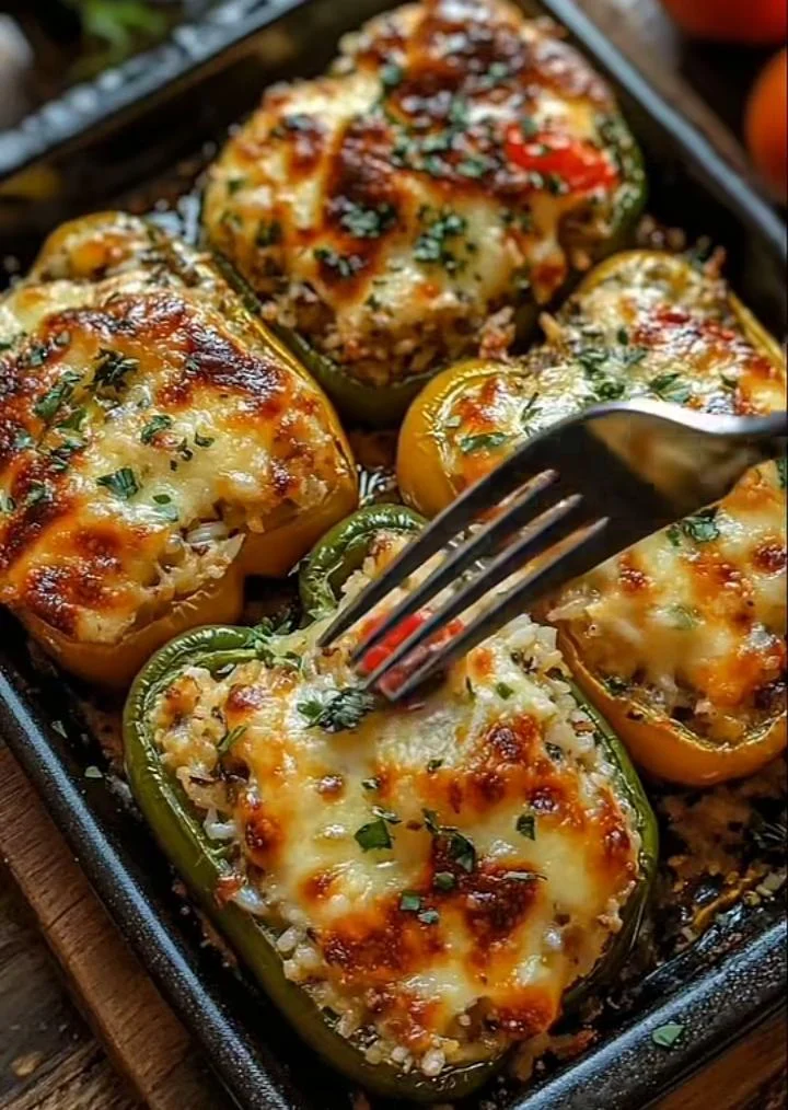 Spam & Cheddar Stuffed Peppers