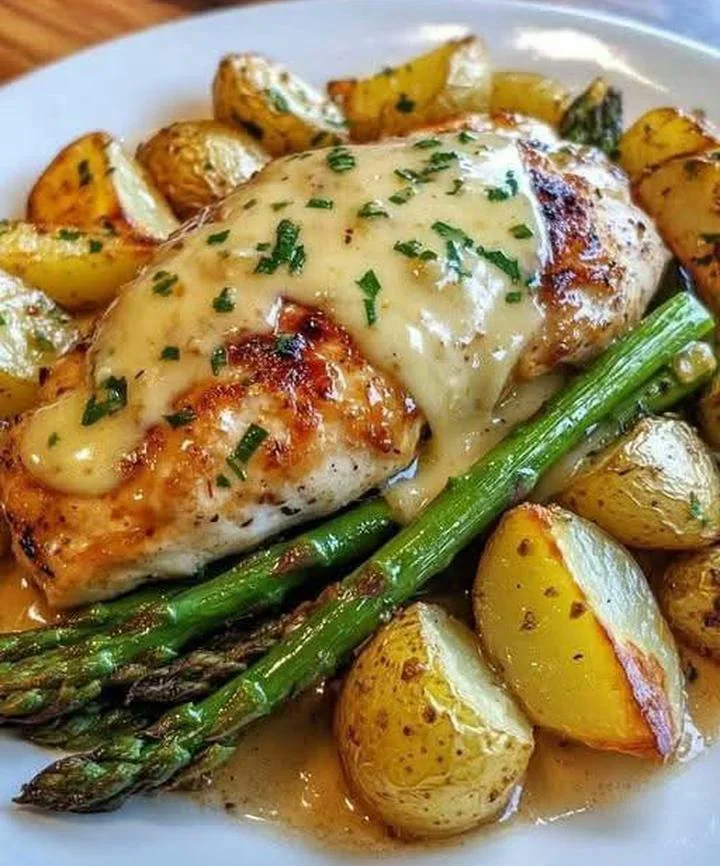 Herb Baked Chicken with Asparagus
