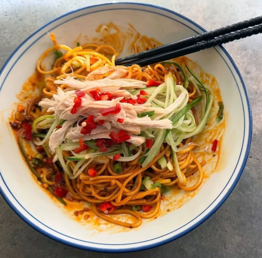 Chicken & Cucumber Cold Noodle Bowl
