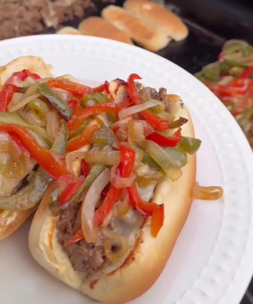 Philly Cheesesteak on Blackstone Grill