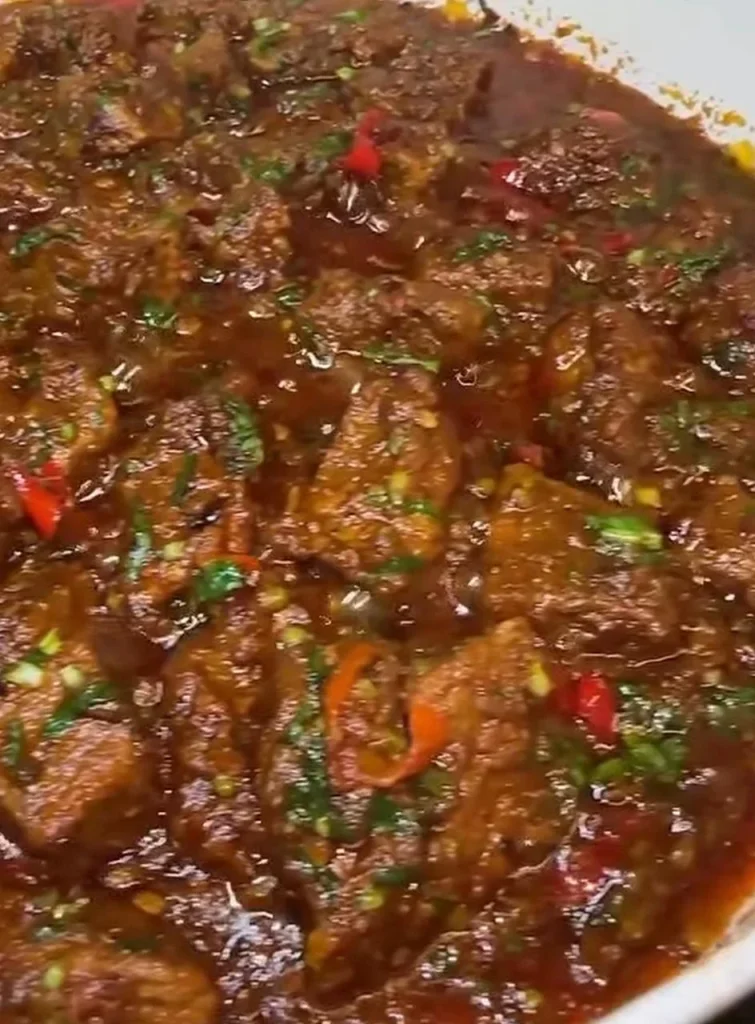 Garlic Chili Beef on Blackstone Grill