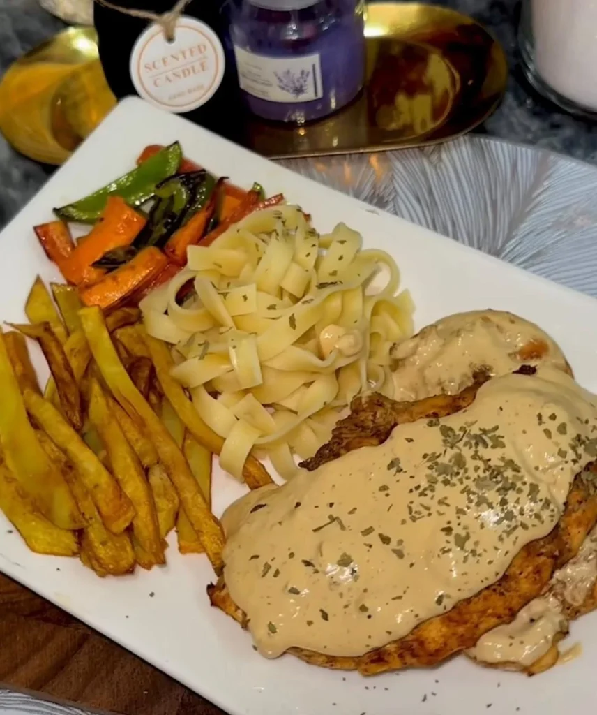  Creamy Garlic Chicken on Blackstone Grill