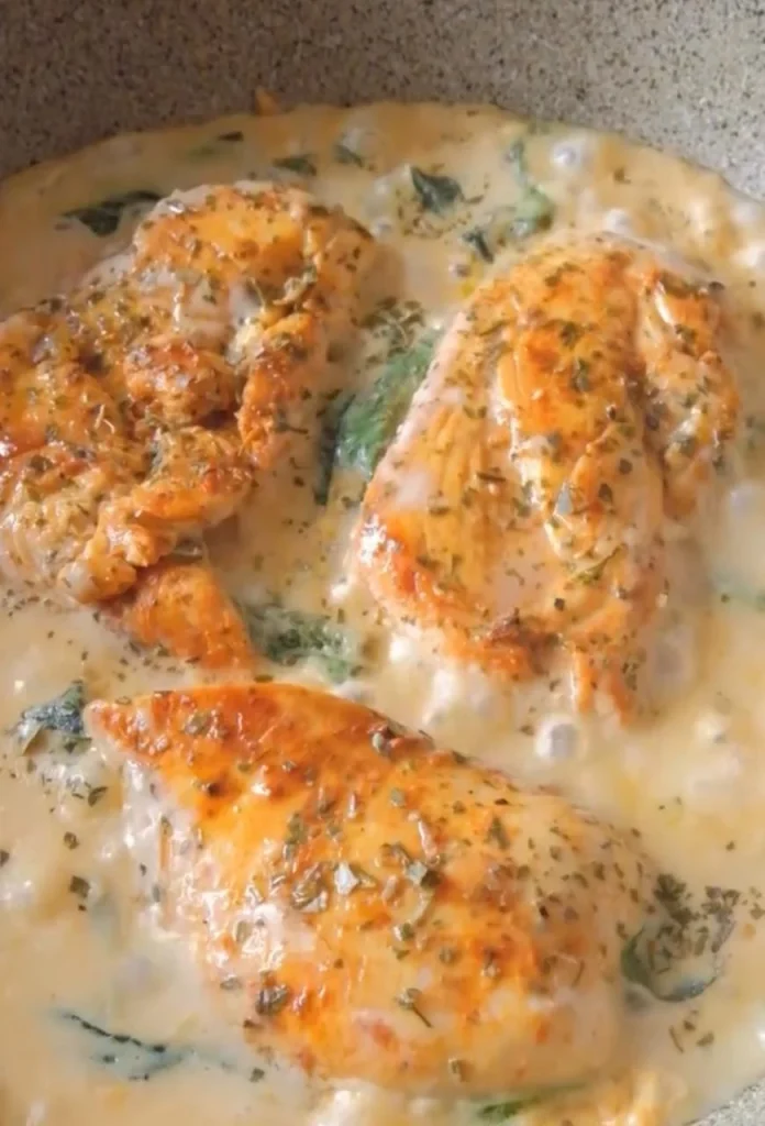 Creamy Spinach Chicken on Blackstone Grill