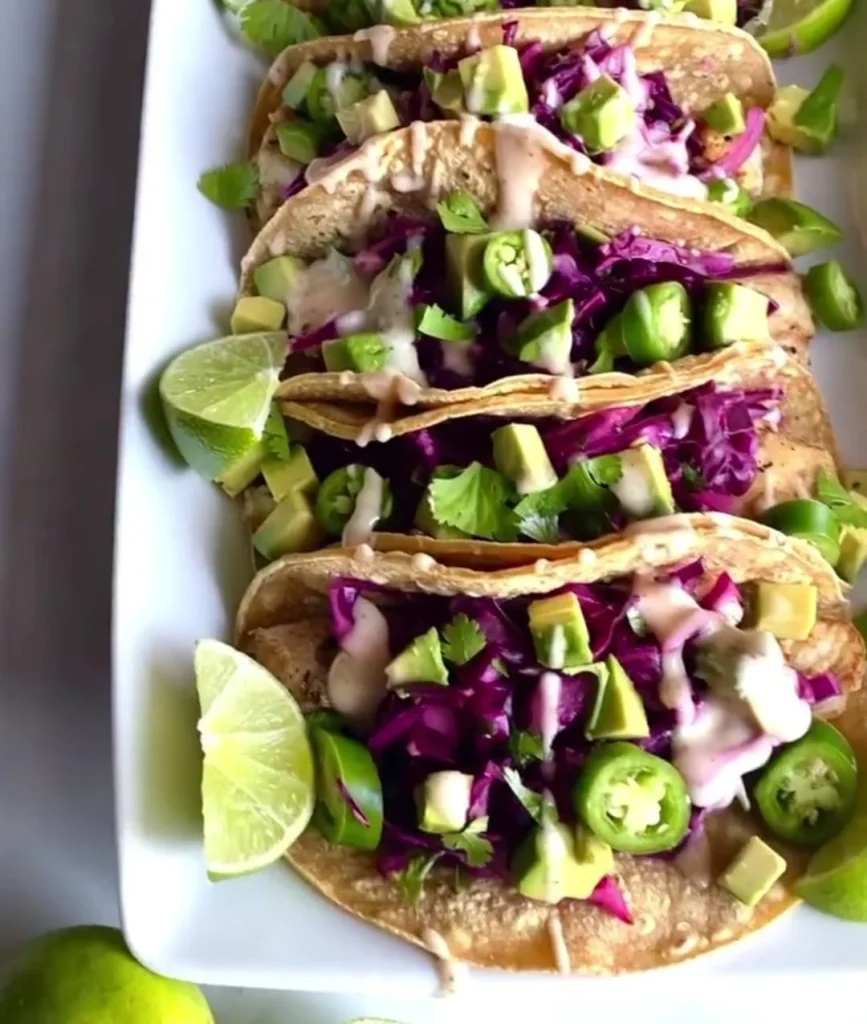 Garlic Butter Halibut Tacos