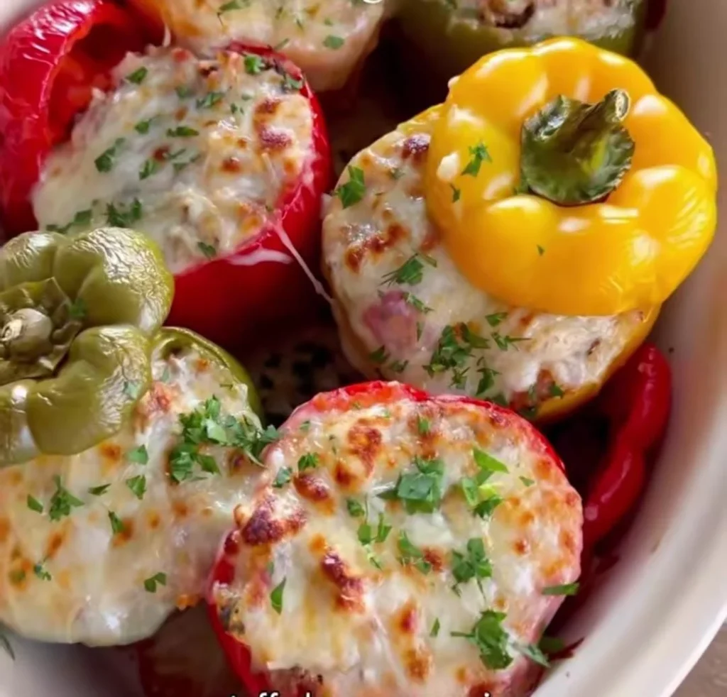 Cheesy Beef Stuffed Peppers