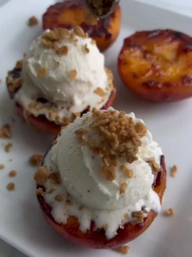 Grilled Peach Honey Campfire Dessert Cups