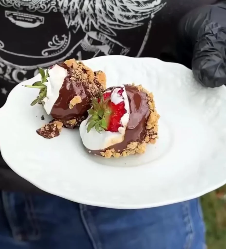Chocolate Stuffed Strawberries Campfire Dessert