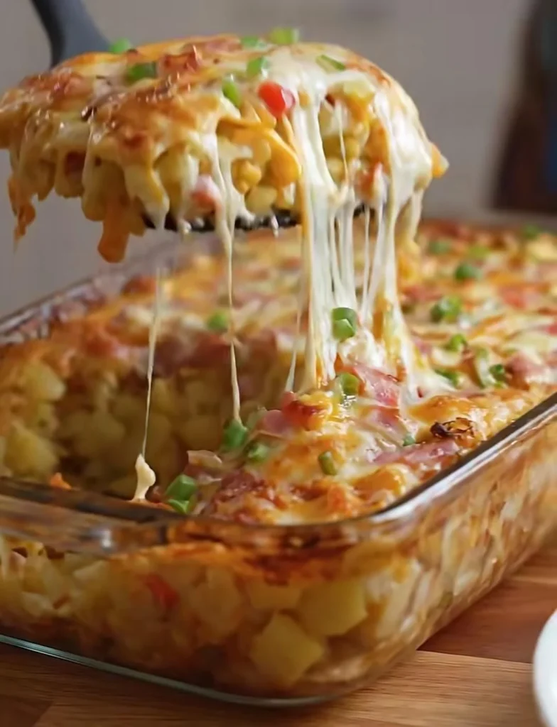 Ham Cheese Hashbrown Casserole