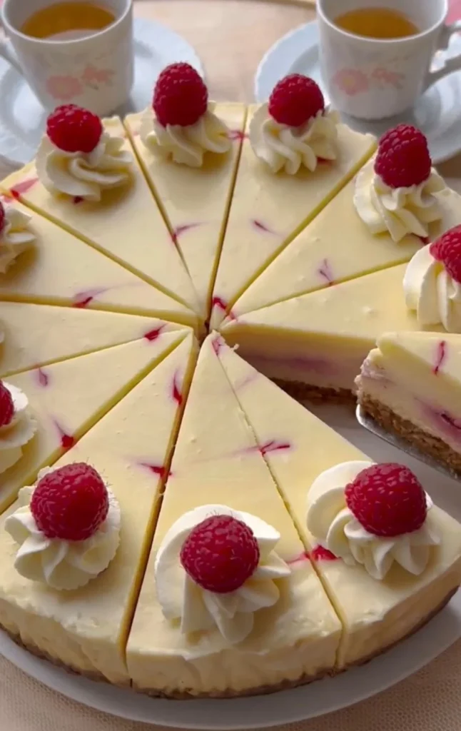  Raspberry White Chocolate Cheesecake
