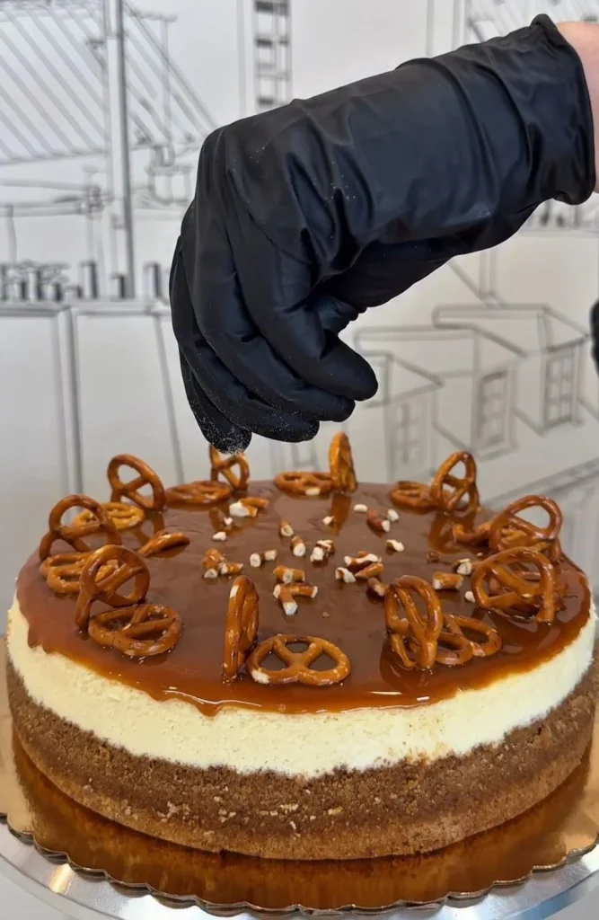 Salted Caramel Pretzel Cheesecake