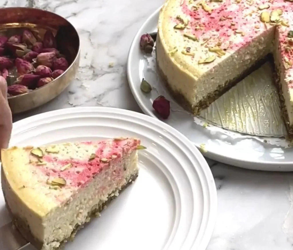 Rose Cardamom Cheesecake