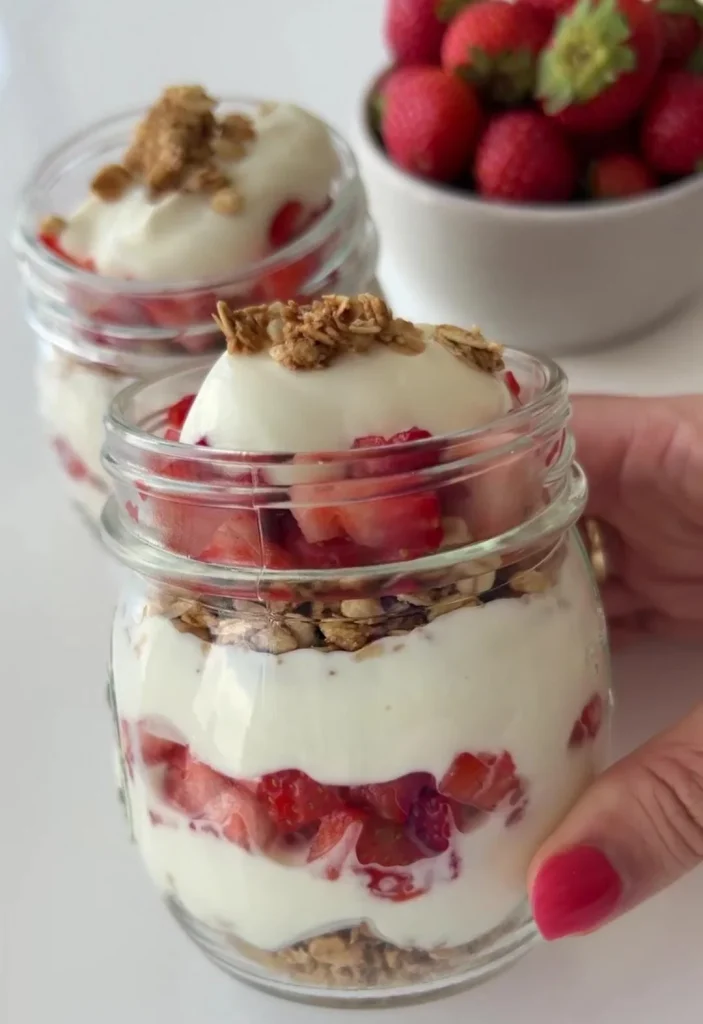 Strawberry Yogurt Picnic Dessert Parfaits