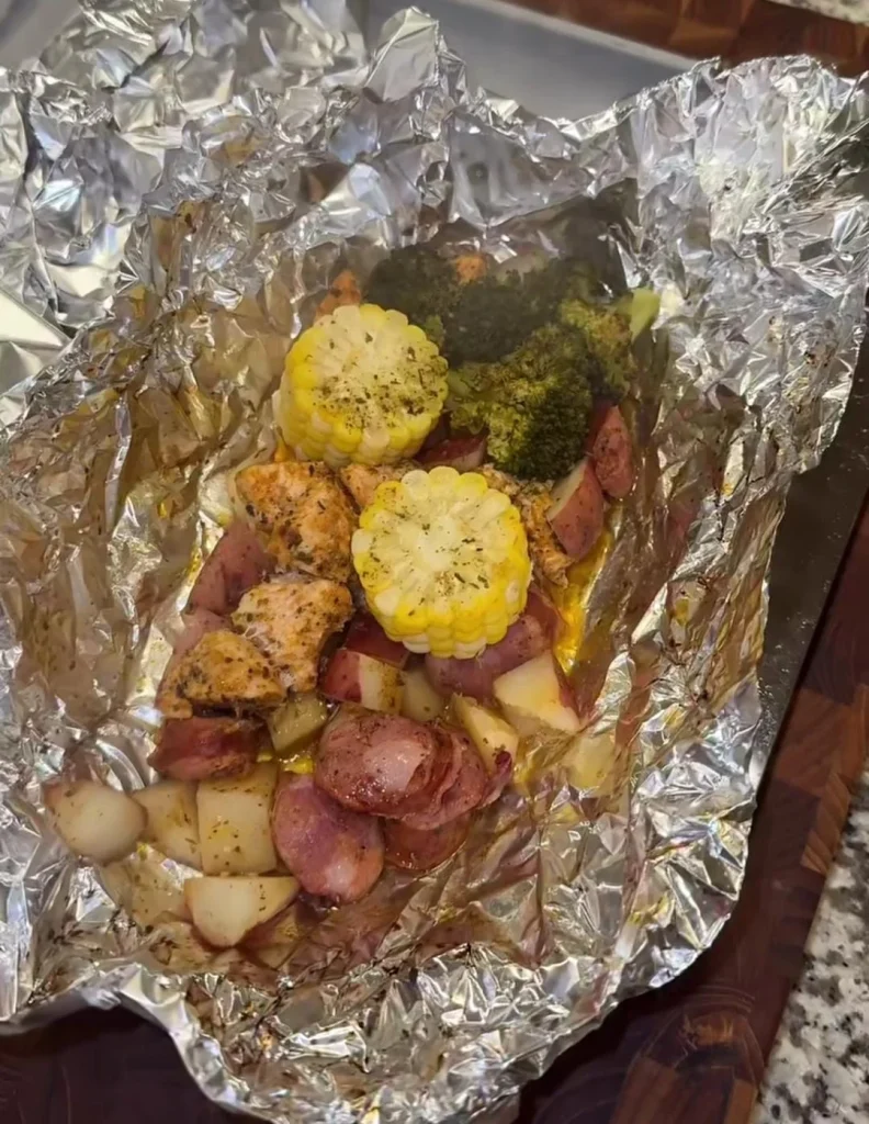 Foil Packet Chicken Veggies Campfire Meals