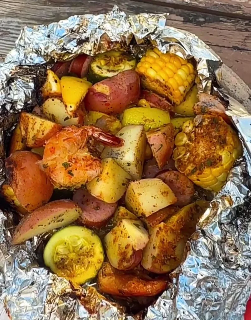 Grilled Corn and Veggies Campfire Meals