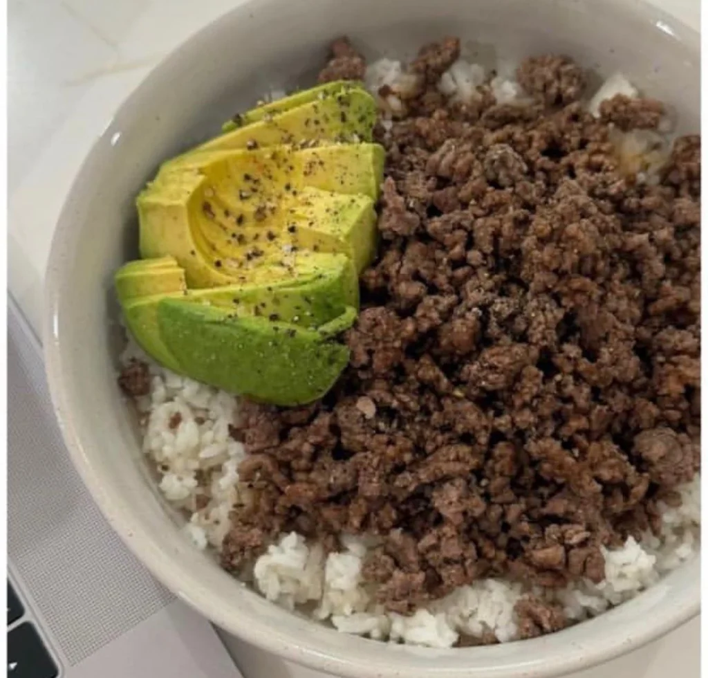 Avocado Beef Rice Power Bowl