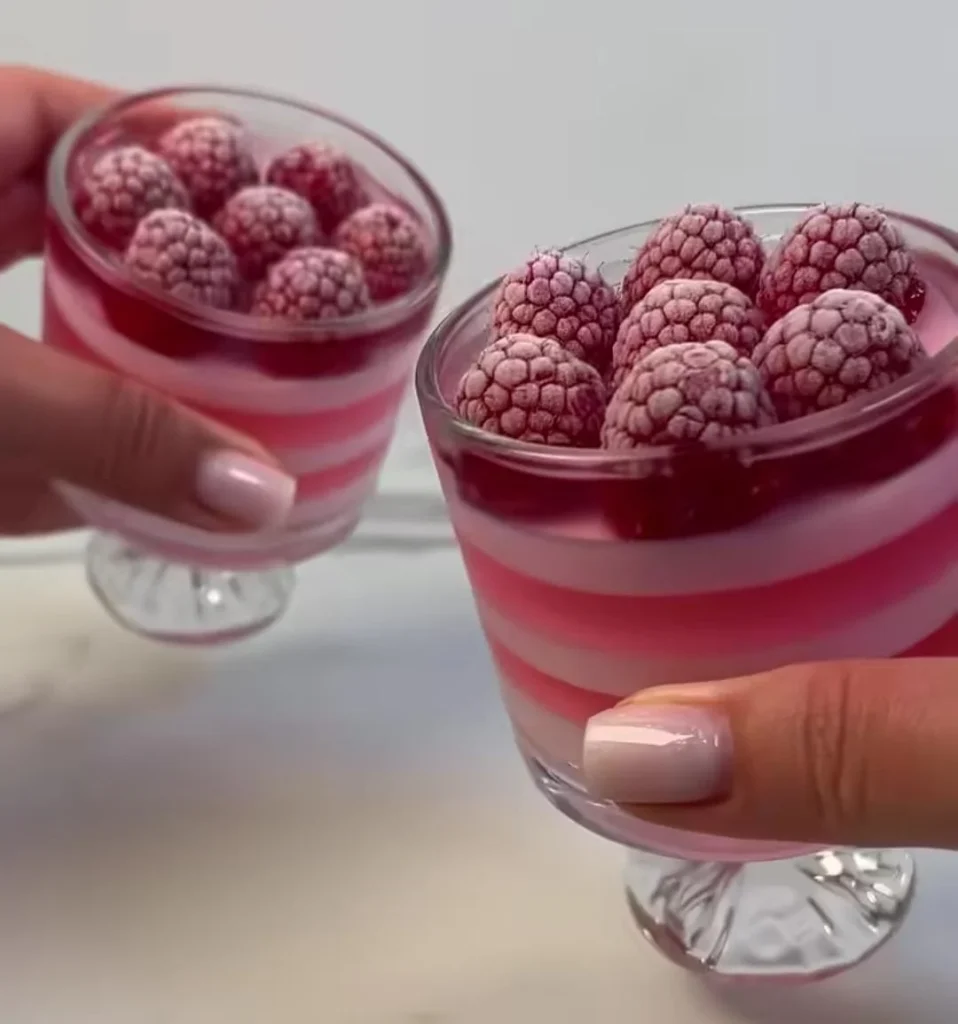 Raspberry Protein Jello Parfait