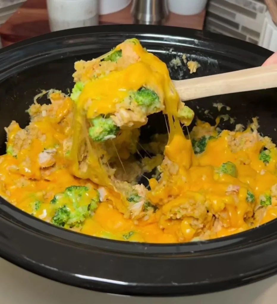 Crockpot Broccoli Cheese Rice