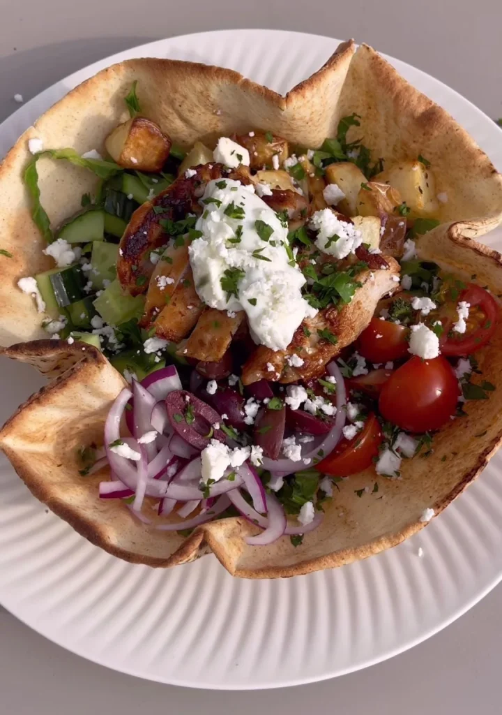 Greek Chicken Pita Bowl