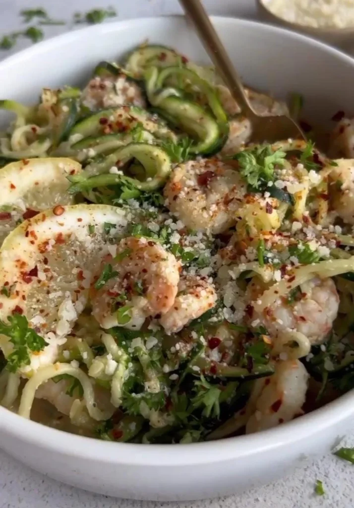 Garlic Shrimp Zucchini Bowl