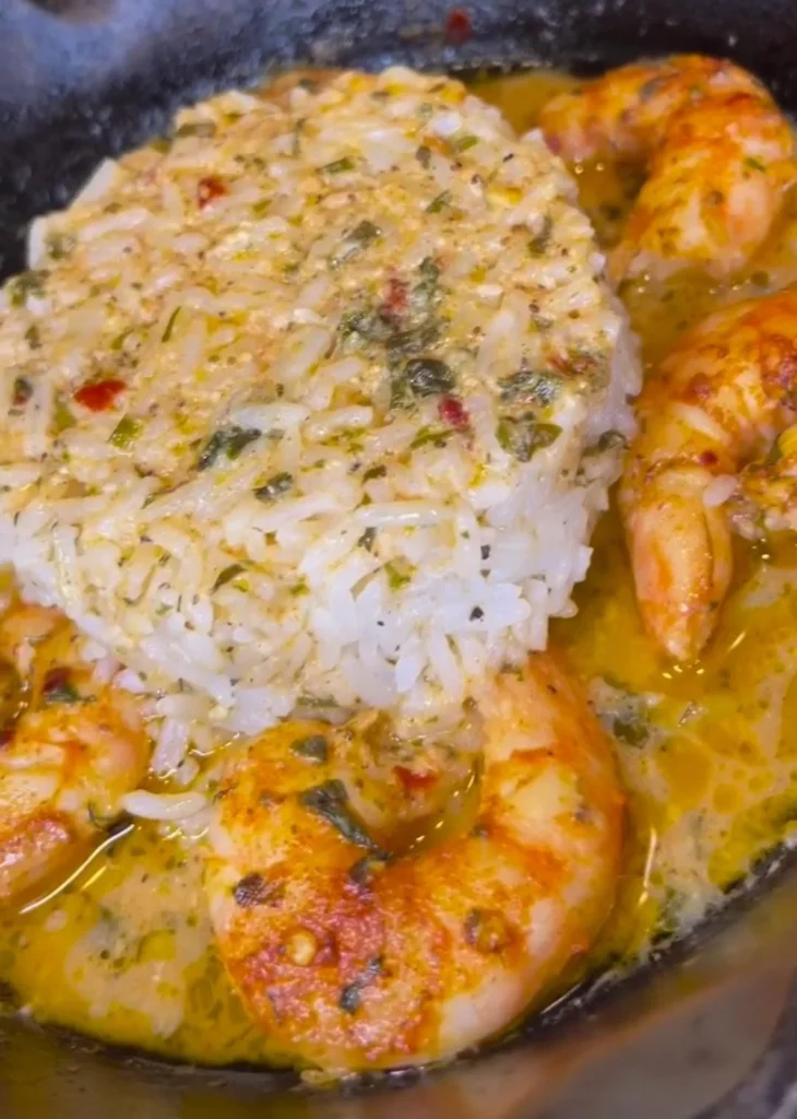 Garlic Butter Shrimp Rice Plate
