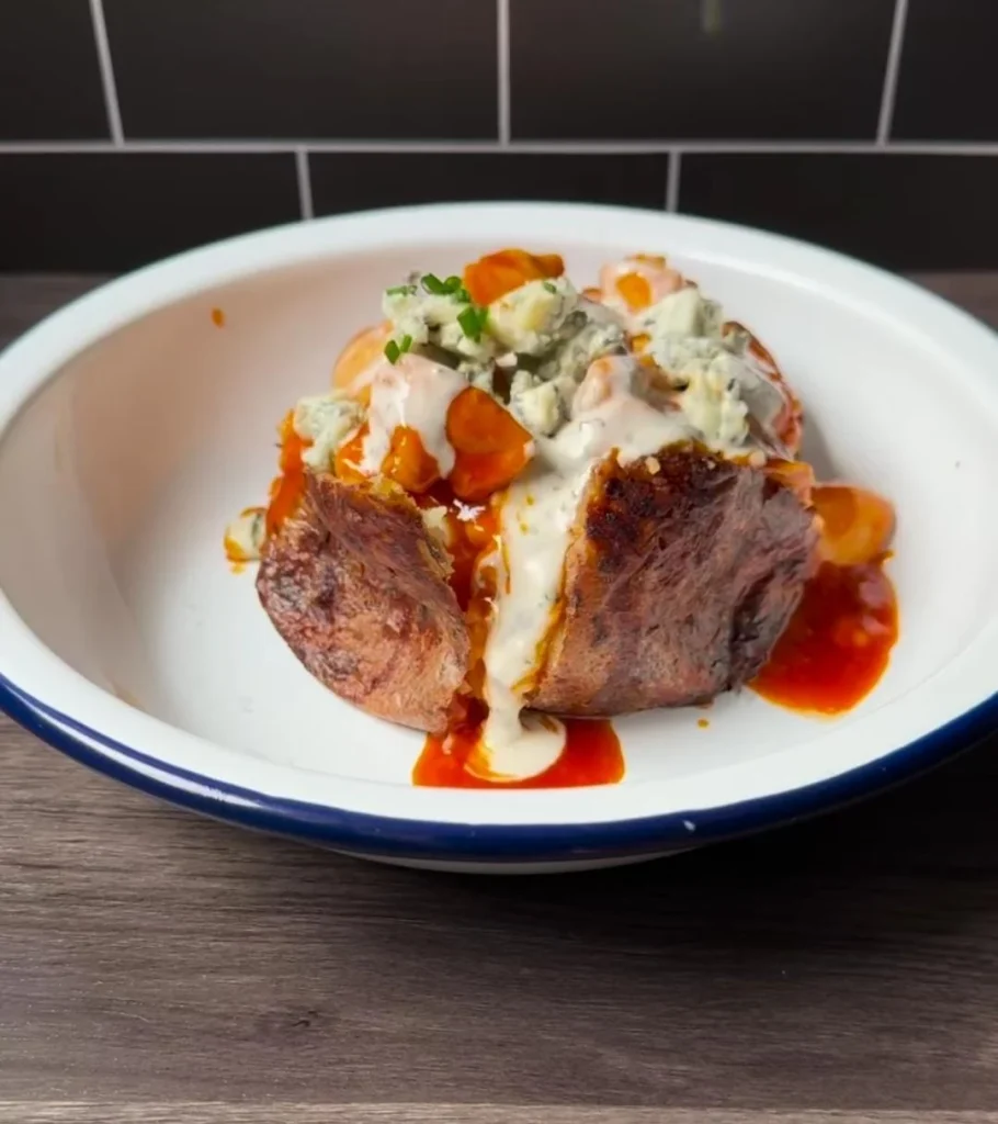 Buffalo Chicken Stuffed Potatoes